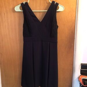 Navy blue young lady dress.